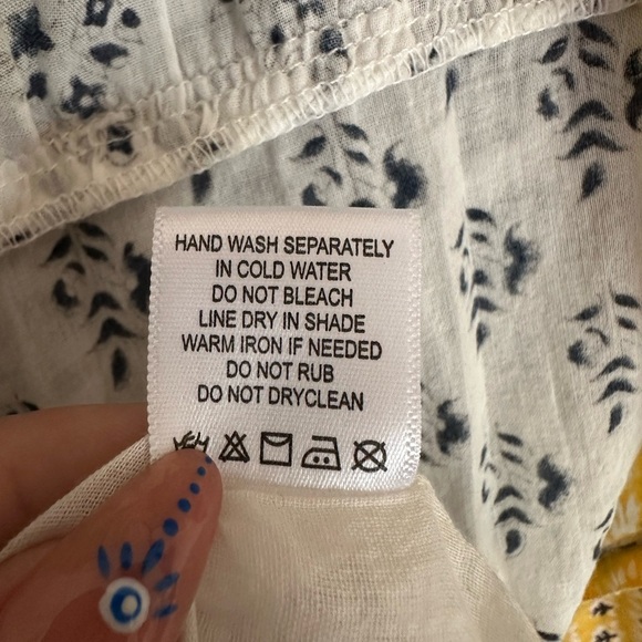 Ro’s Garden Anthropologie White and Yellow Printed Maxi Dress - Size Large - Picture 8 of 8